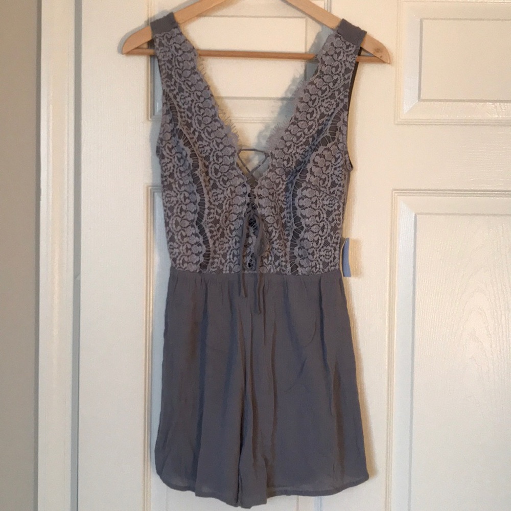 Charlotte Russe Lace Up Romper